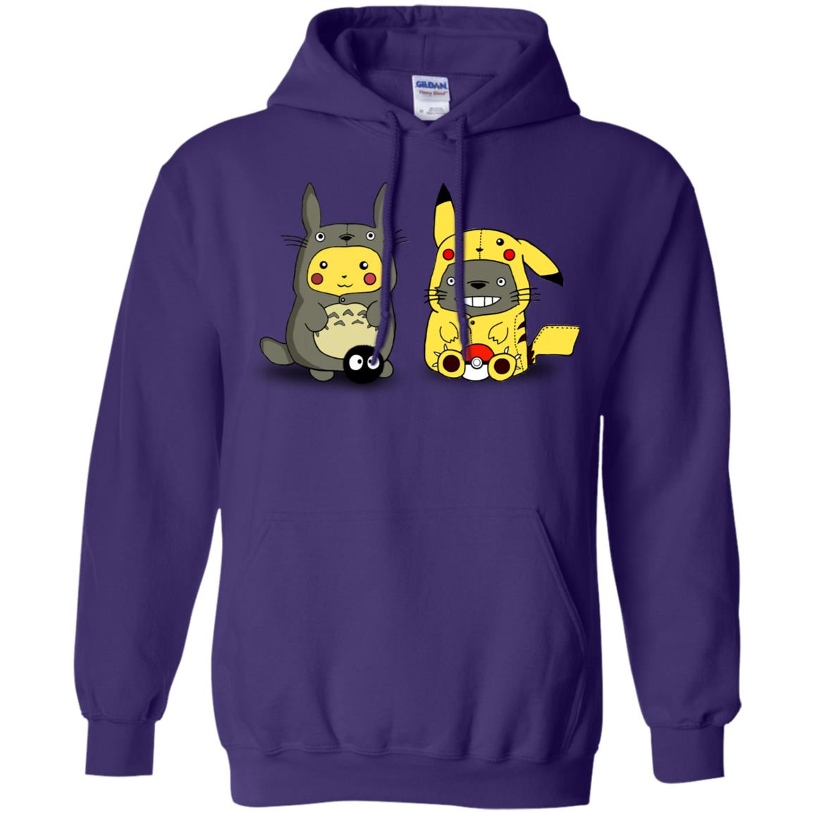 Pikachu Cosplay Totoro And Totoro Cosplay Pikachu T-shirt Purple