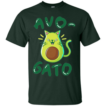 Cat Lovers T-shirt Avocado Avogato Forest Green