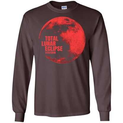 Total Lunar Eclipse 2018 Blood Full Red Moon T-shirt Dark Chocolate