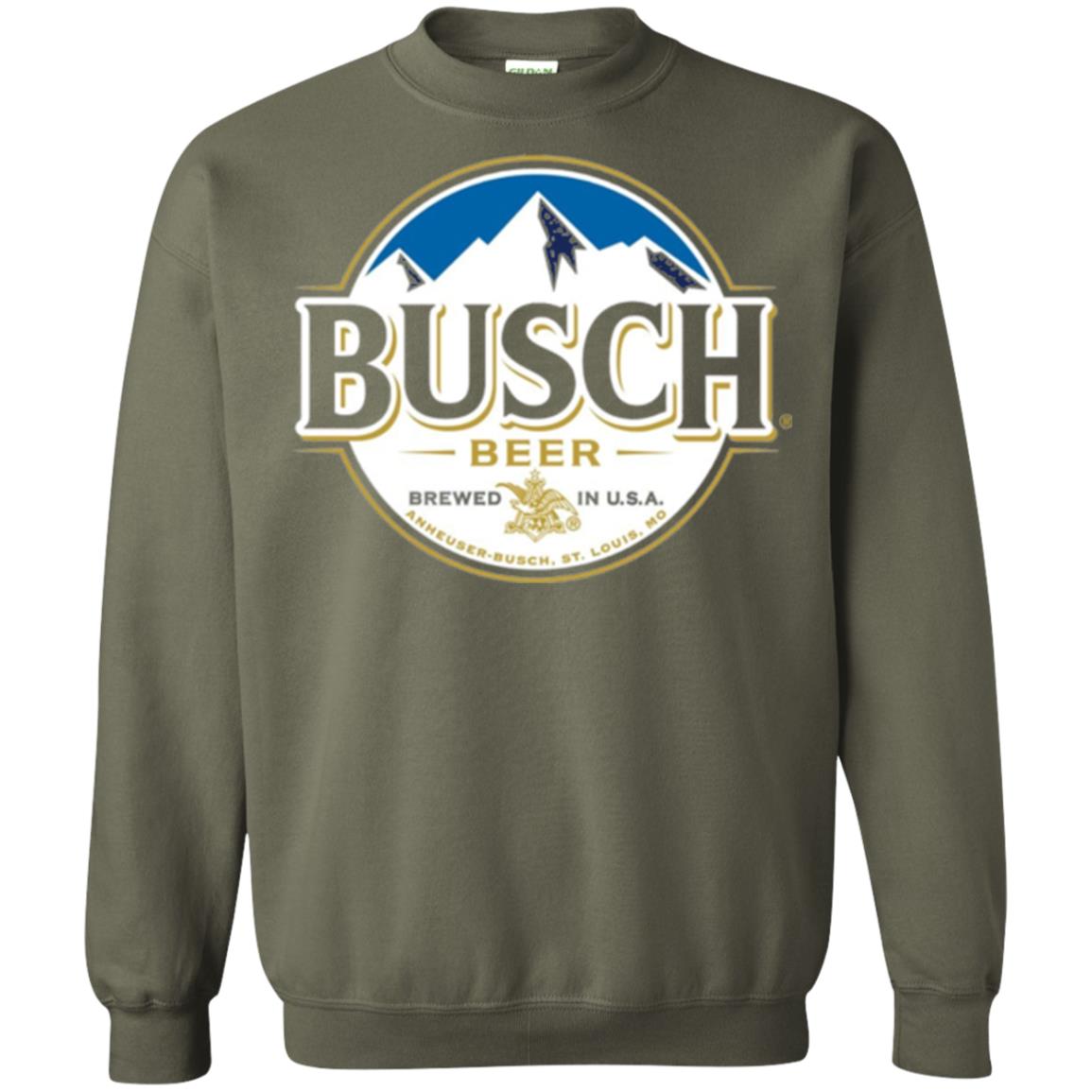 Beer Lovers T-shirt Busch Beer Military Green