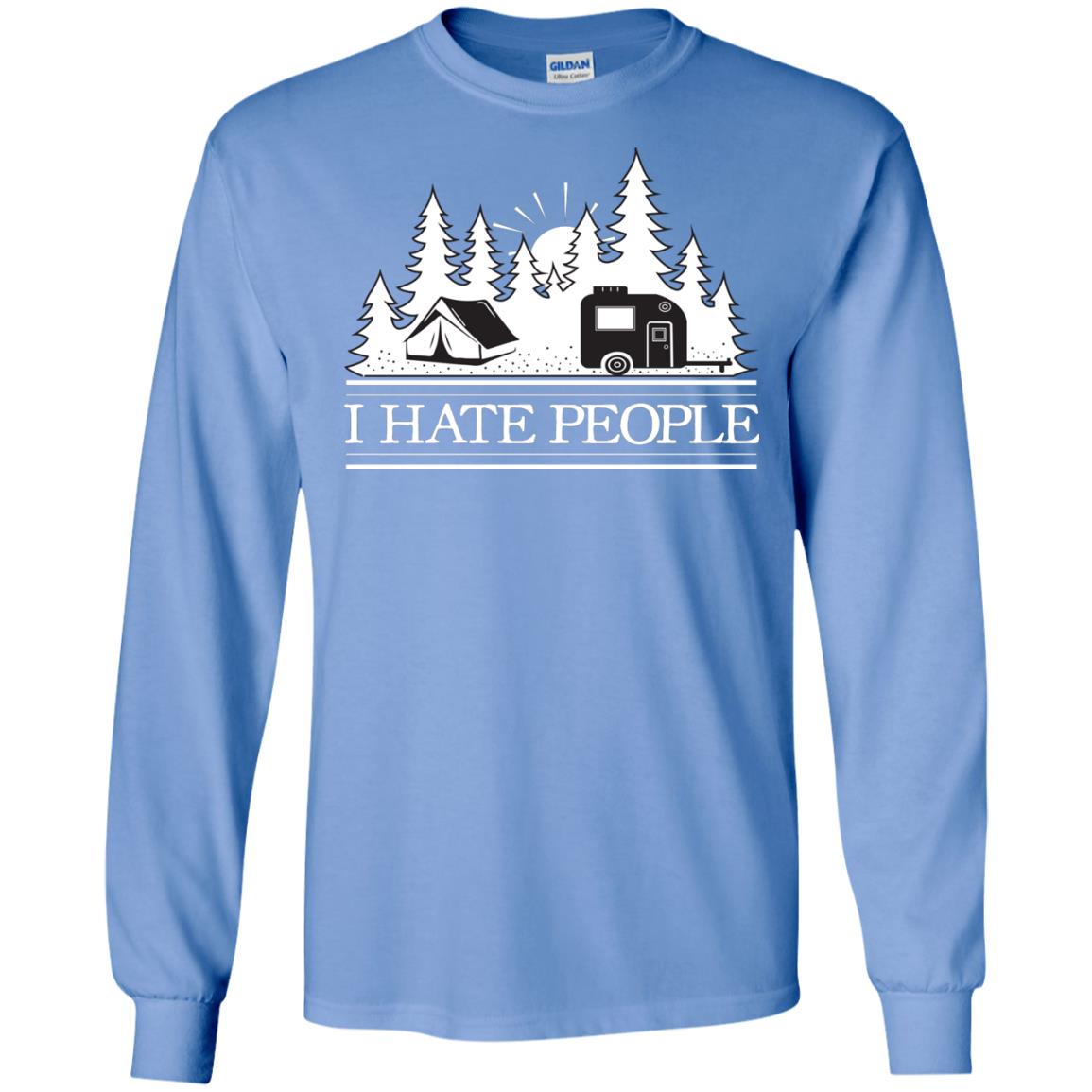 I Hate People Camping Lover Shirt Carolina Blue