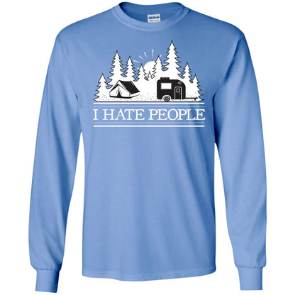 I Hate People Camping Lover Shirt Carolina Blue