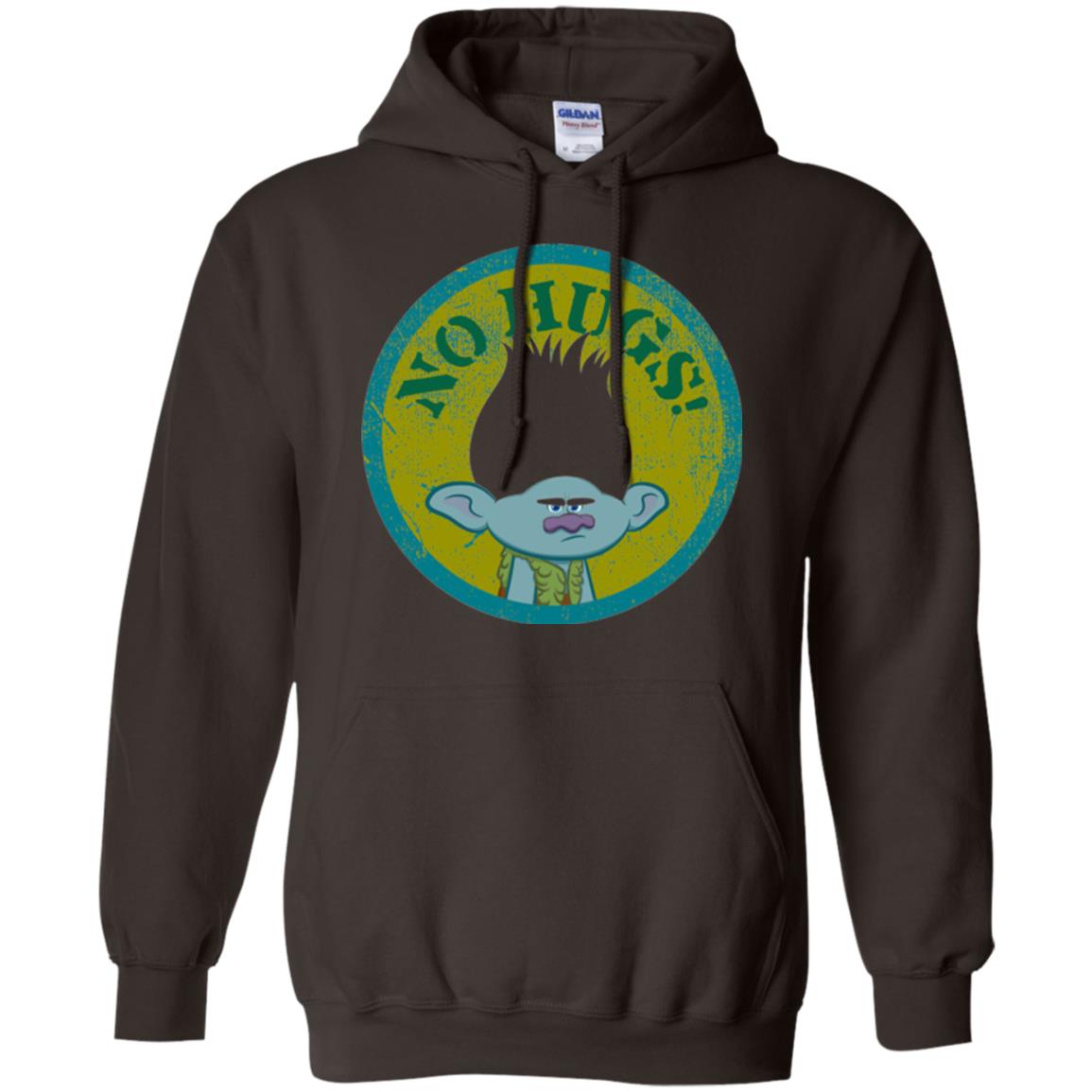 Dream Works_ Trolls No Hugs T-shirt Dark Chocolate