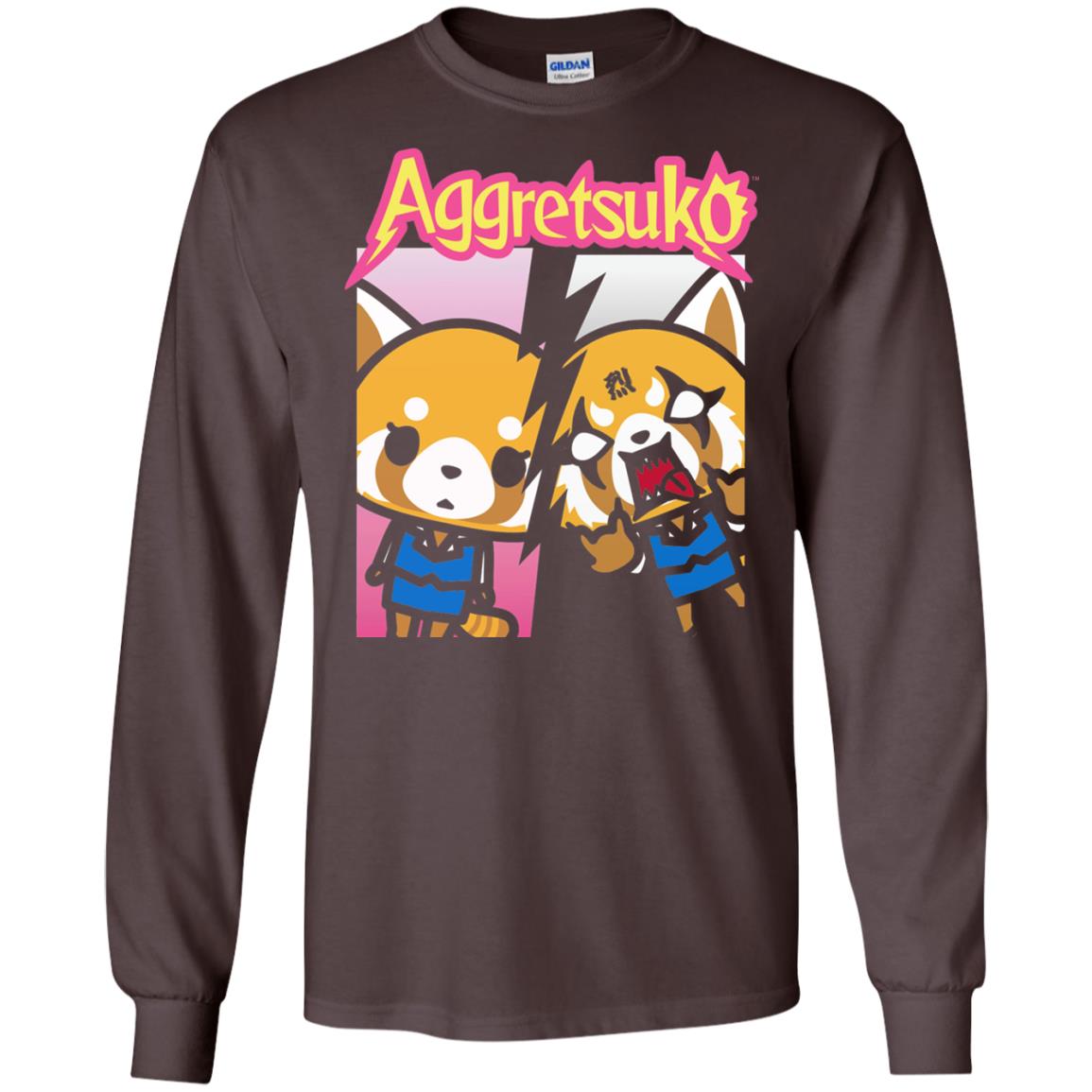 Aggretsuko Split Personality T-shirt Dark Chocolate