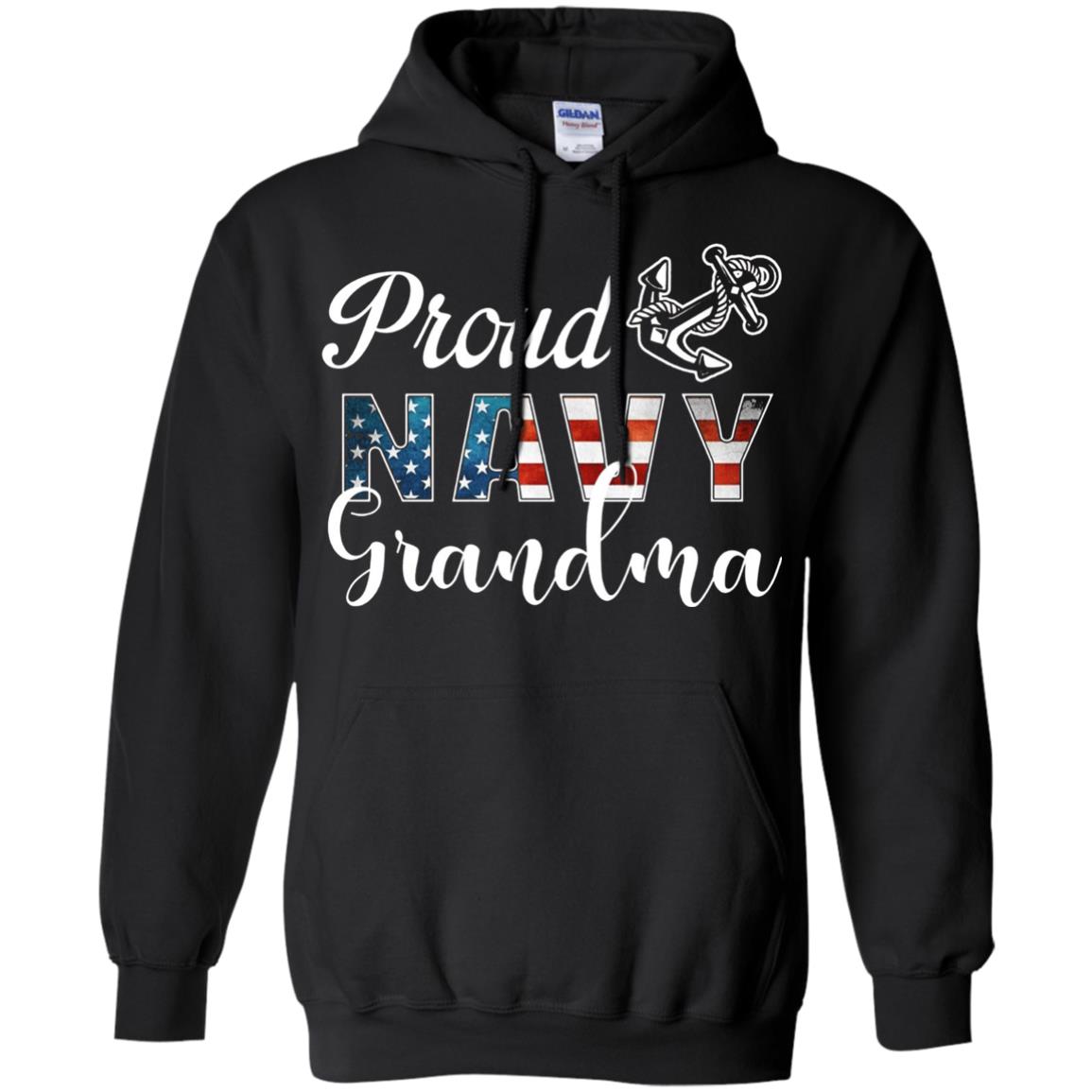 Proud Navy Grandma Military Mama Shirt Black