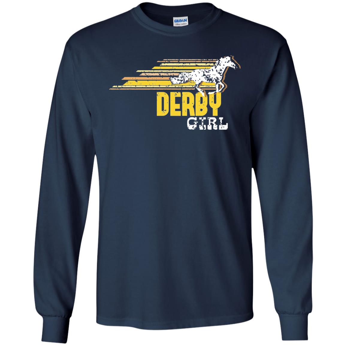 Derby Girl Derby Women Horse Race Shirt Navy