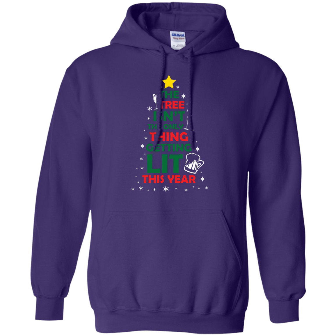 Christmas T-shirt The Tree Isn't The Only Thing Getting Lit This Year Purple