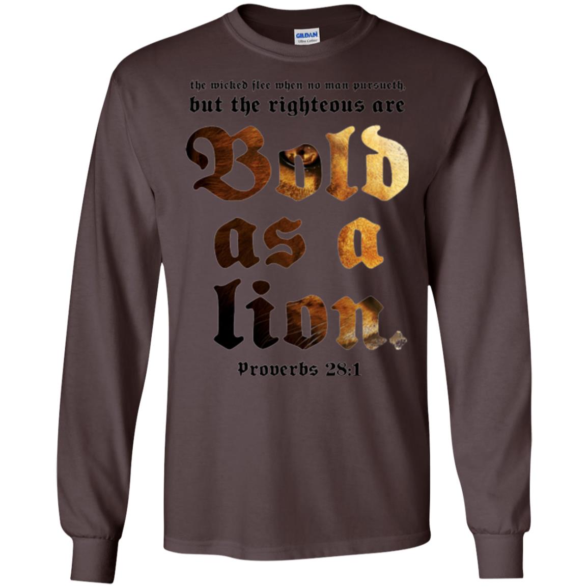 Christian T-shirt Bold As A Lion Dark Chocolate