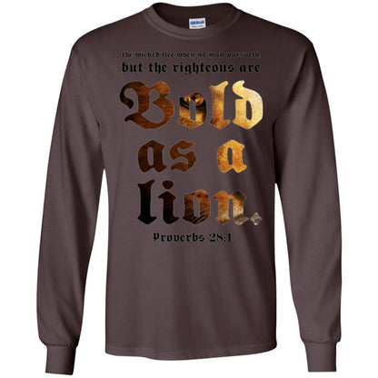 Christian T-shirt Bold As A Lion Dark Chocolate