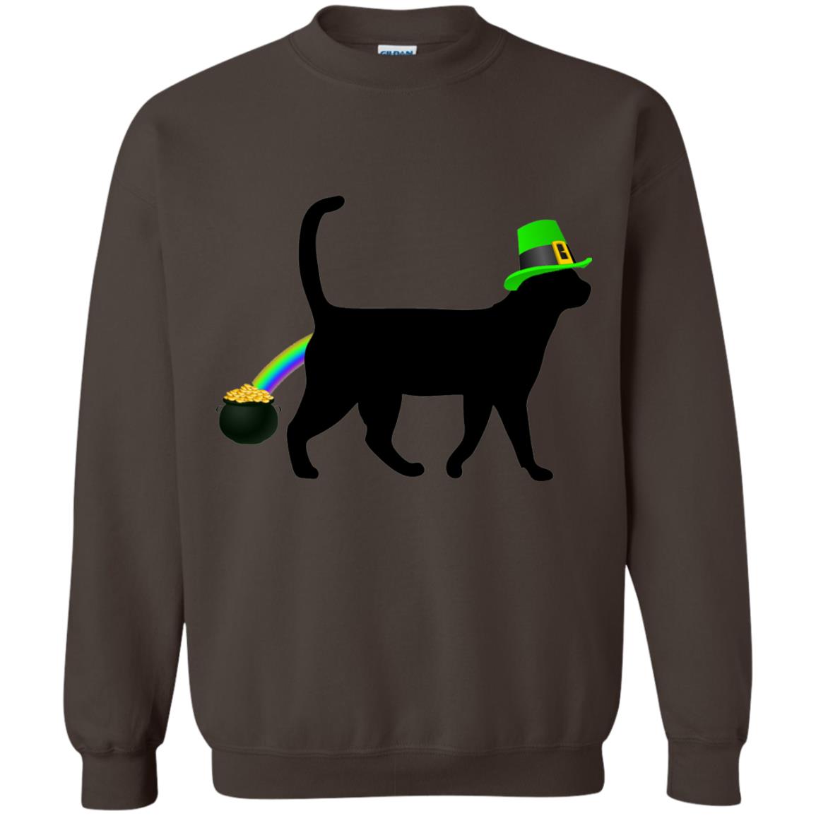 Cat Leprechaun Funny Cat Saint Patrick_s Day T-shirt Dark Chocolate