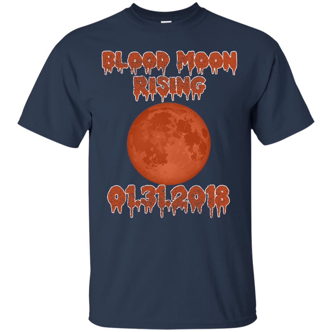 Blood Moon Rising Total Lunar Eclipse T-shirt Funny Lunar Eclipse Navy
