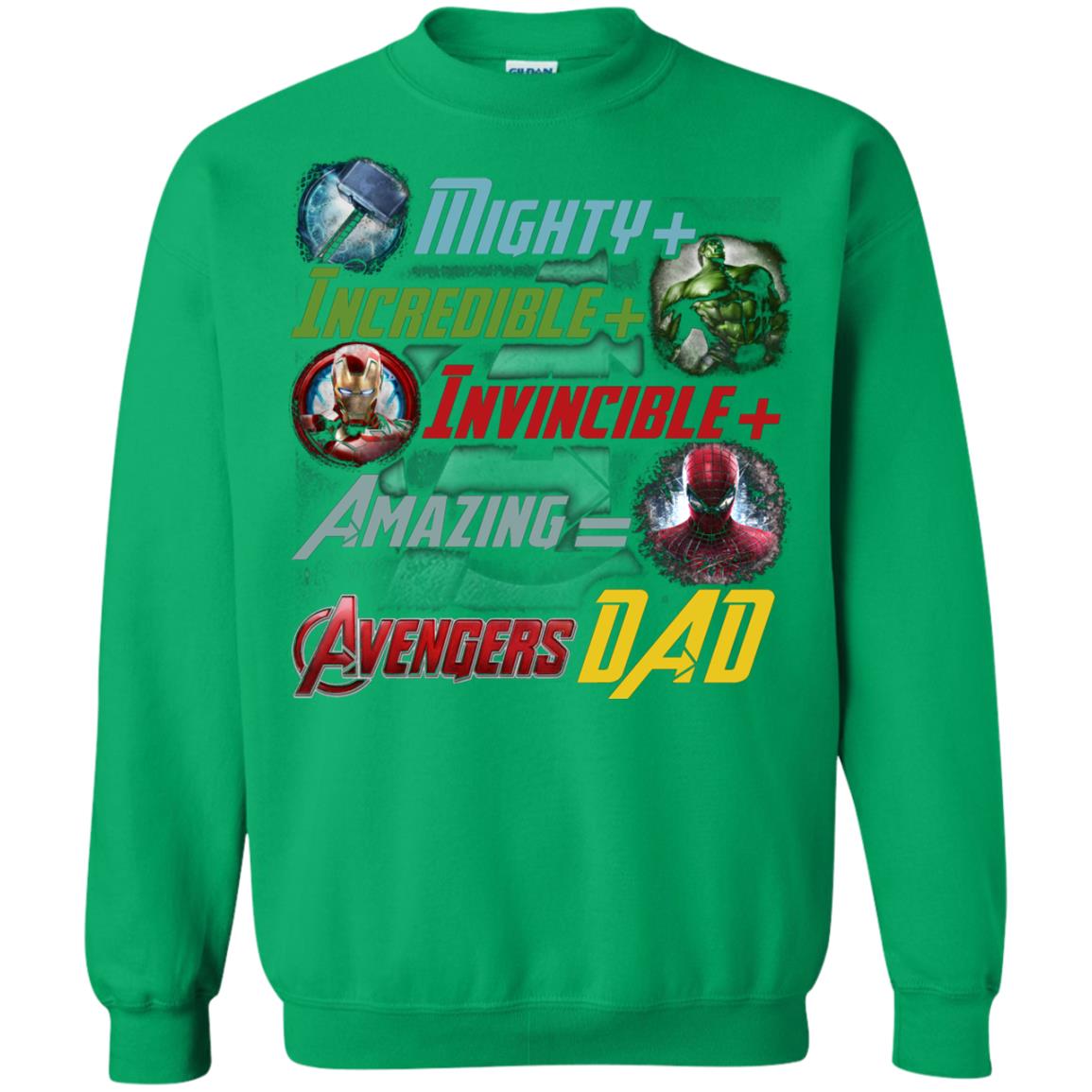 Mighty Incredible Invincible Amazing Dad Movie Fan T-shirt Irish Green