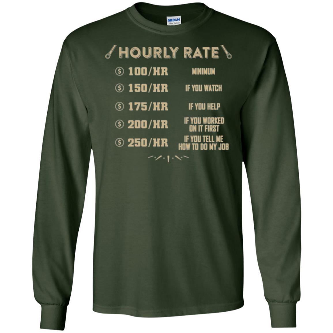 Mechanic T-shirt Mechanic Hourly Rate Forest Green