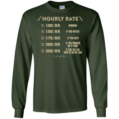 Mechanic T-shirt Mechanic Hourly Rate Forest Green