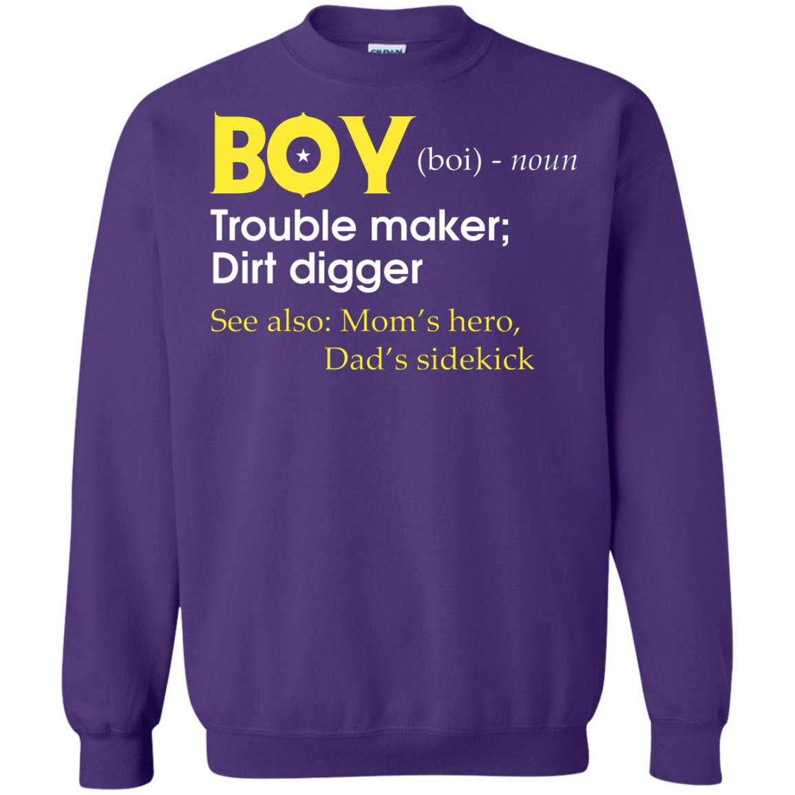 Boy Definition Trouble Maker Dirt Digger Shirt Purple