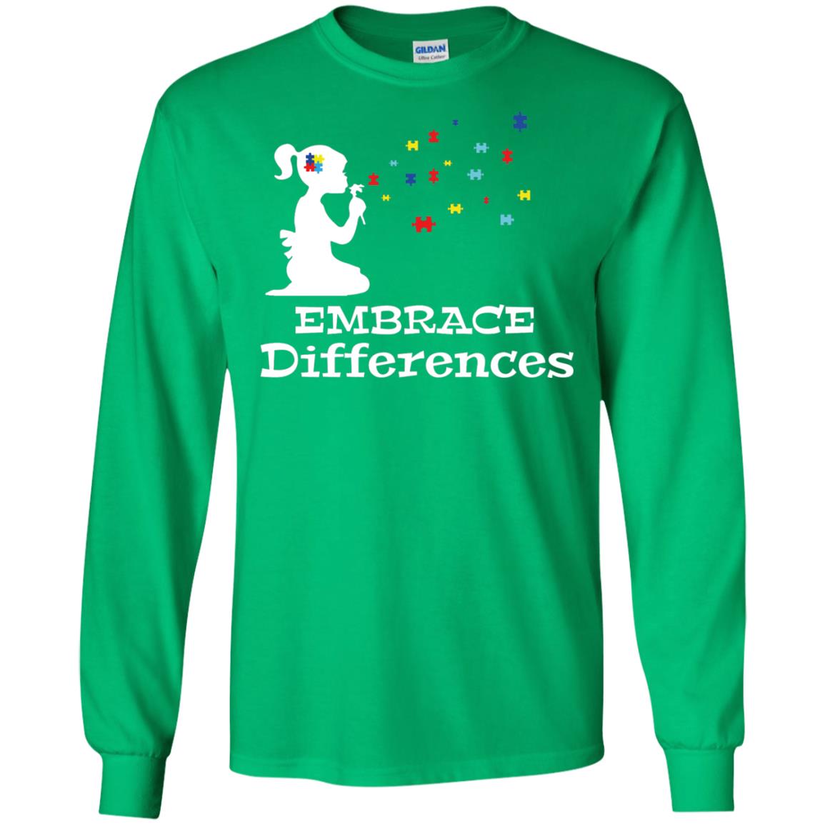 Embrace Differences Autism Awareness T-shirt Irish Green