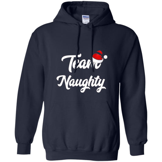 Christmas T-shirt Team Naughty Nice Santa Hat T-shirt Navy