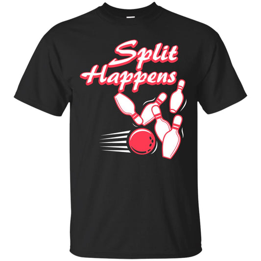 Bowling Lover T-shirt Split Happens Black