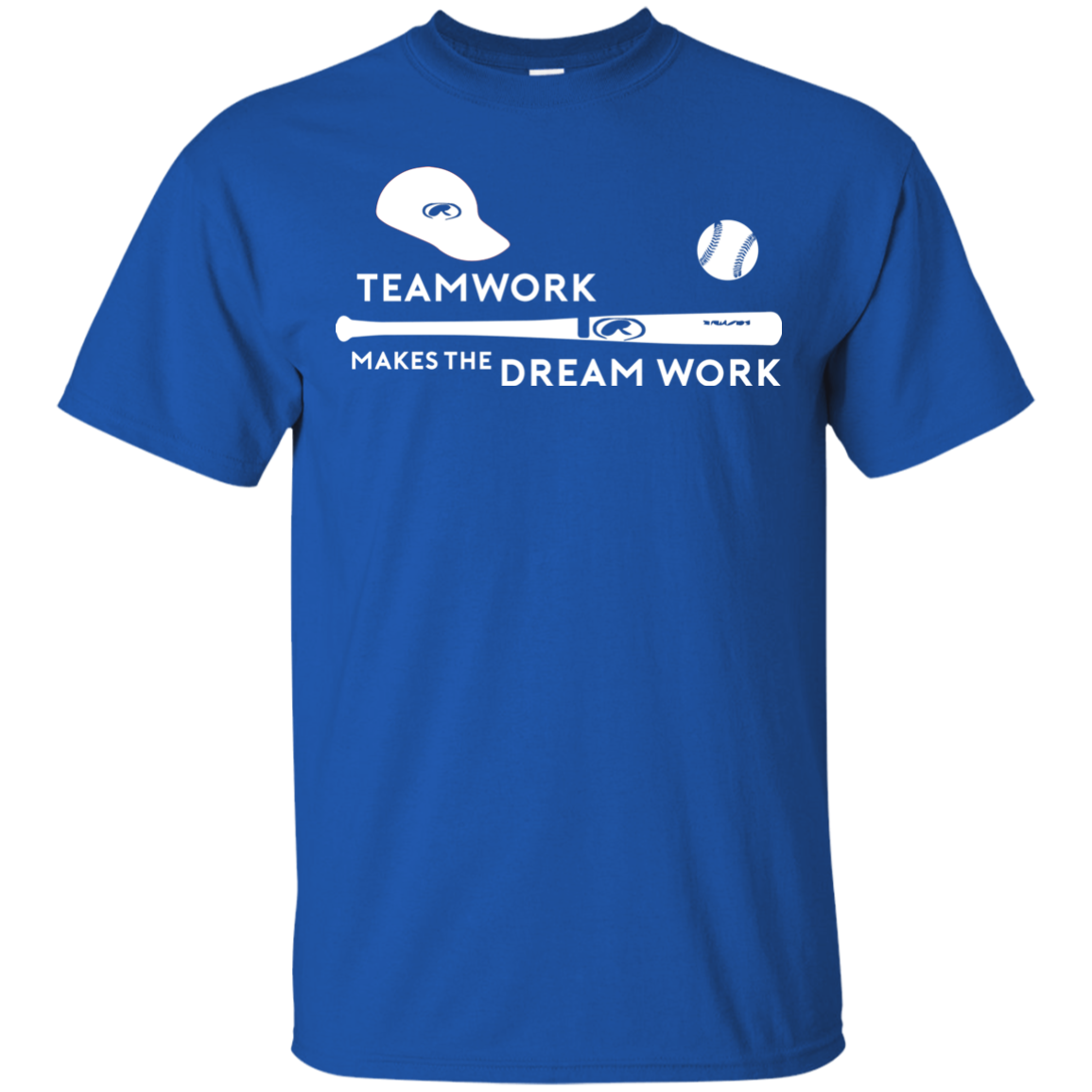 Baseball T-shirt Teamwork Makes The Dream Work Royal