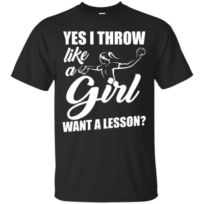 Softball T-shirt Yes I Throw Like A Girl Want A Lesson Black