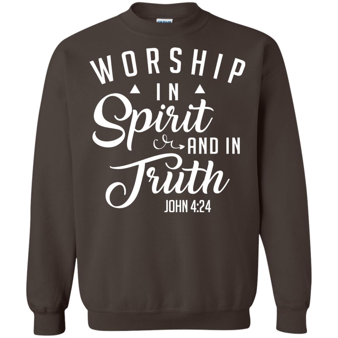 Christian T-shirt Worship In Spirit And In Truth Dark Chocolate