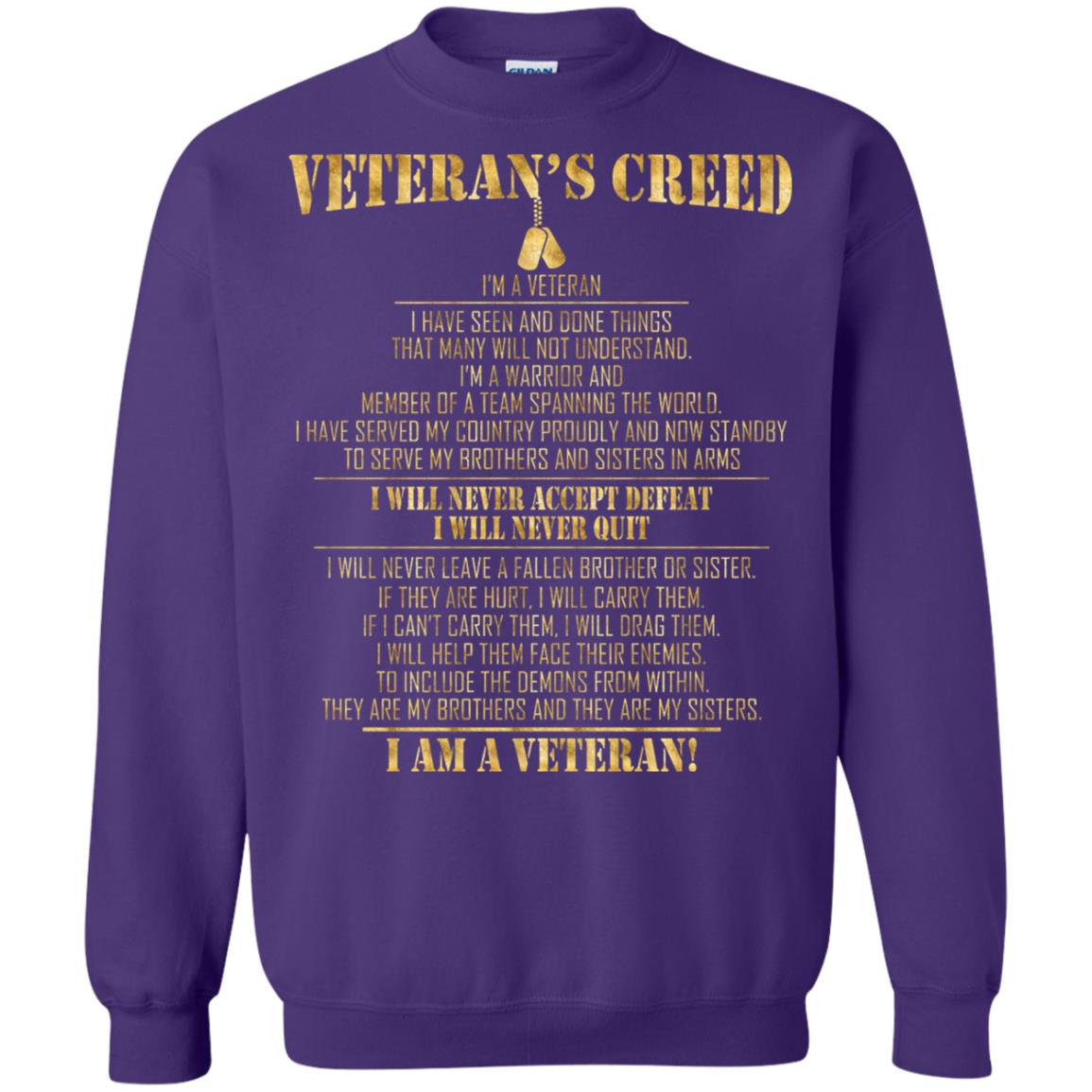 Veterans Creed Im A Veteran I Have Seen And Done Things That Many Will Not Understand Purple