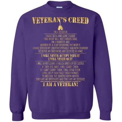 Veterans Creed Im A Veteran I Have Seen And Done Things That Many Will Not Understand Purple