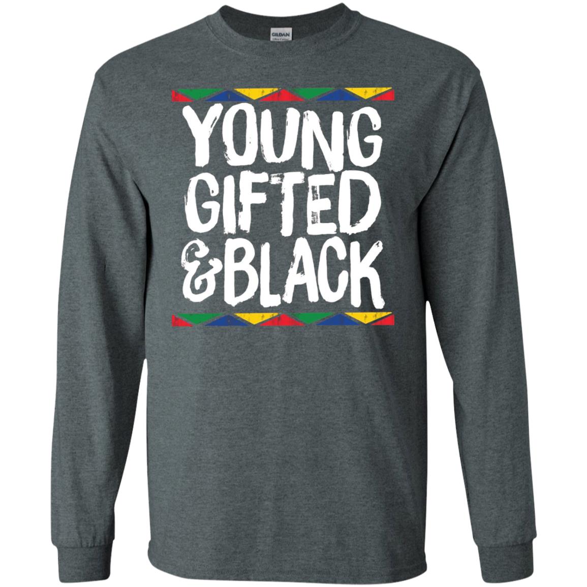 African Pride History Heritage T-shirt Young Gifted And Black Dark Heather
