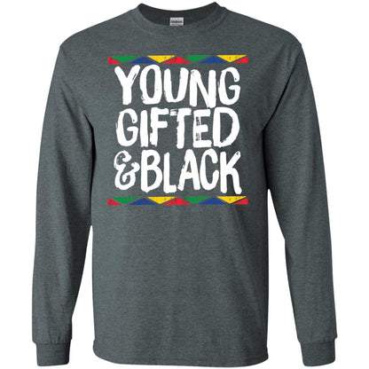 African Pride History Heritage T-shirt Young Gifted And Black Dark Heather