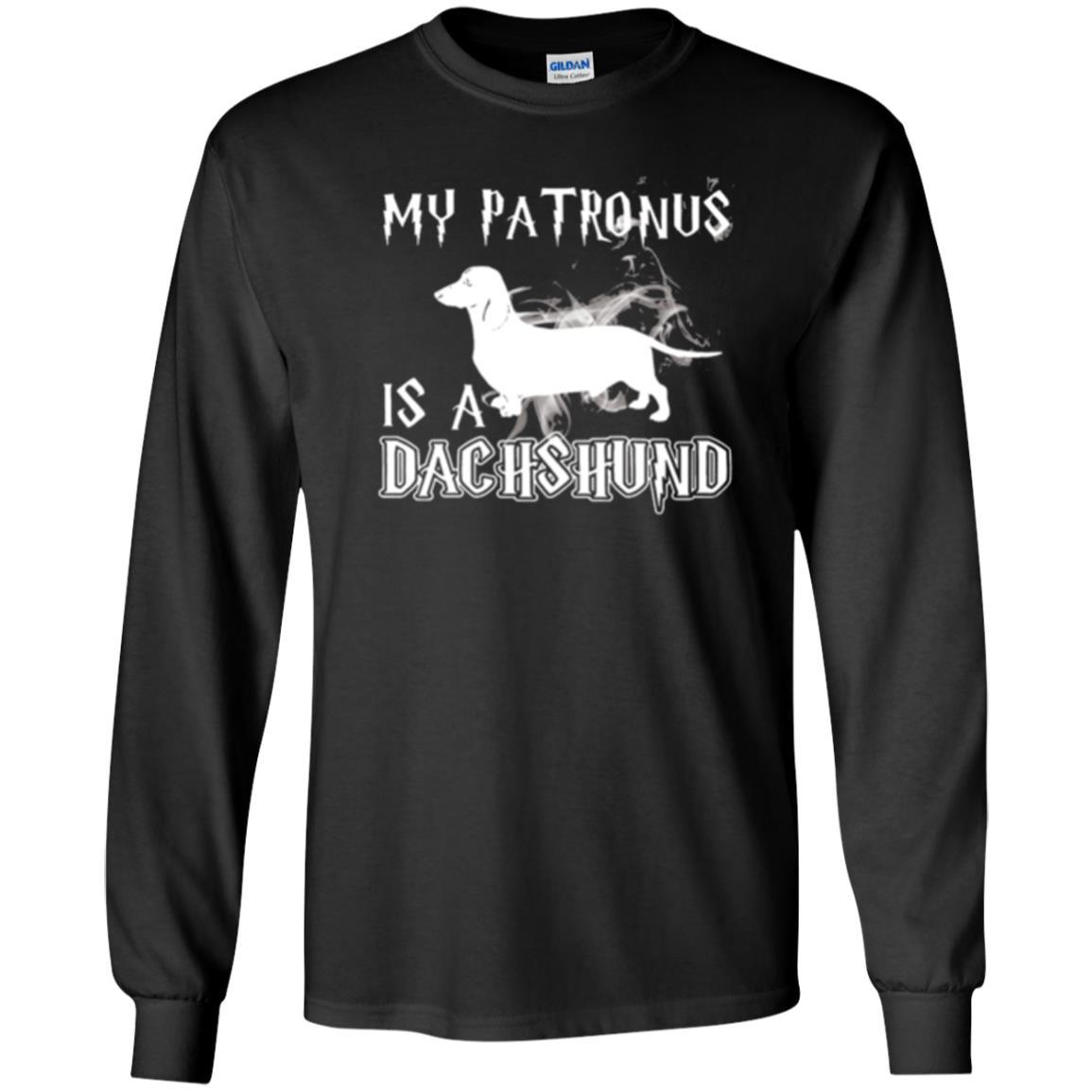 Dachshund Lover T-shirt My Patronus Is A Dachshund Black
