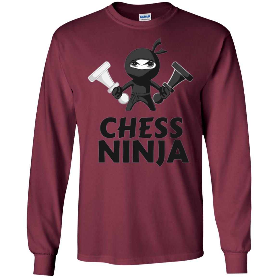 Funny Chess Ninja T-shirt Maroon