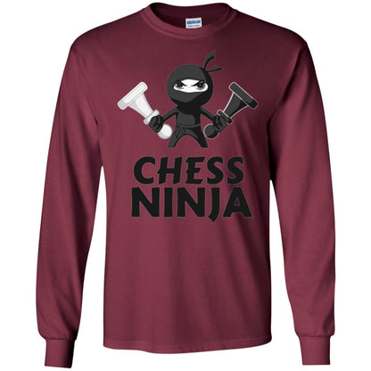 Funny Chess Ninja T-shirt Maroon