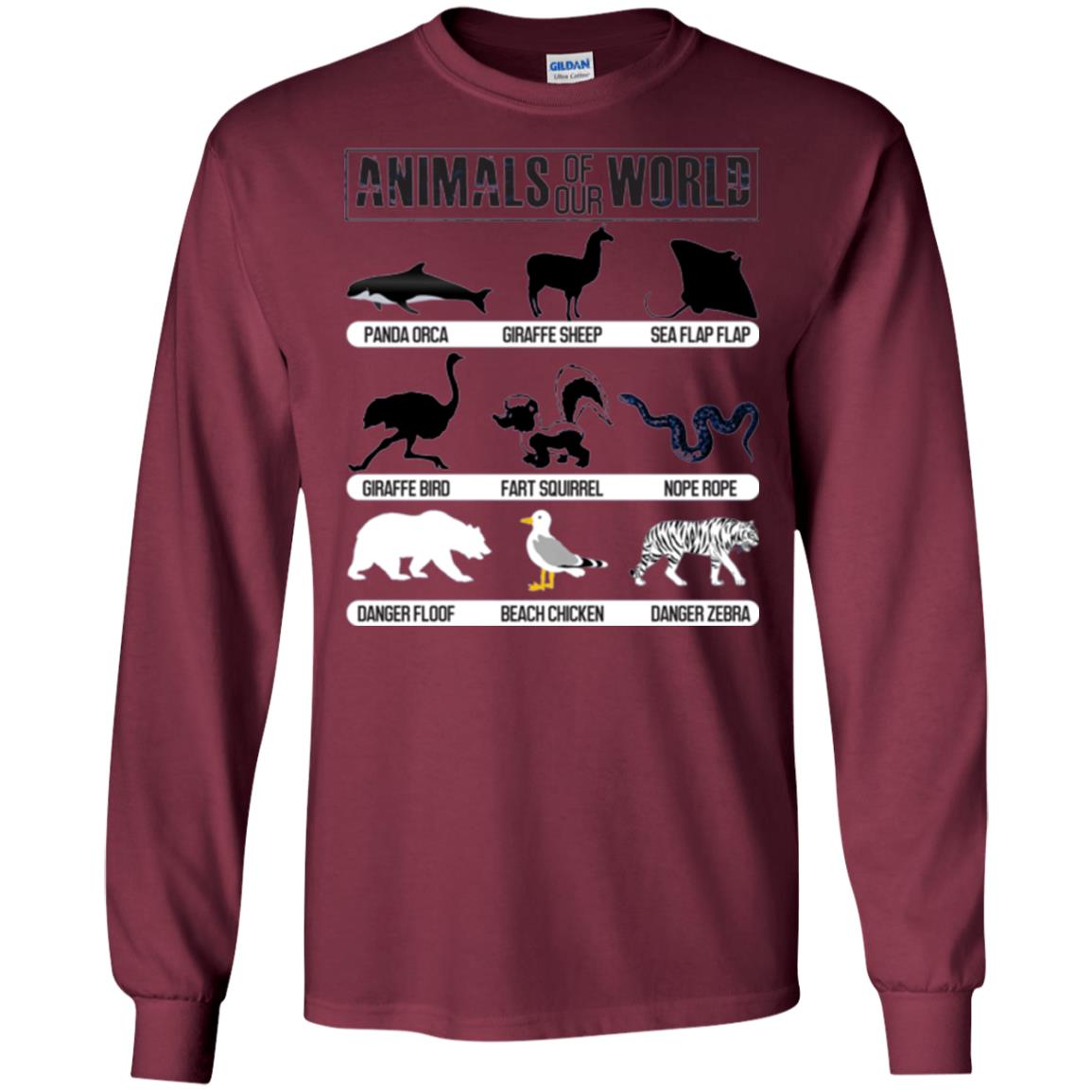 Save Animals Of Our World T-shirt Maroon