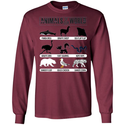 Save Animals Of Our World T-shirt Maroon