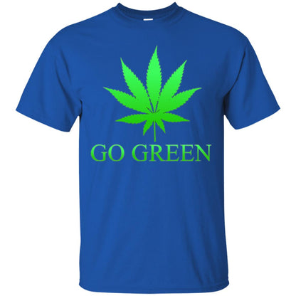 Go Green Weed T Shirt Marijuana Leaf Royal