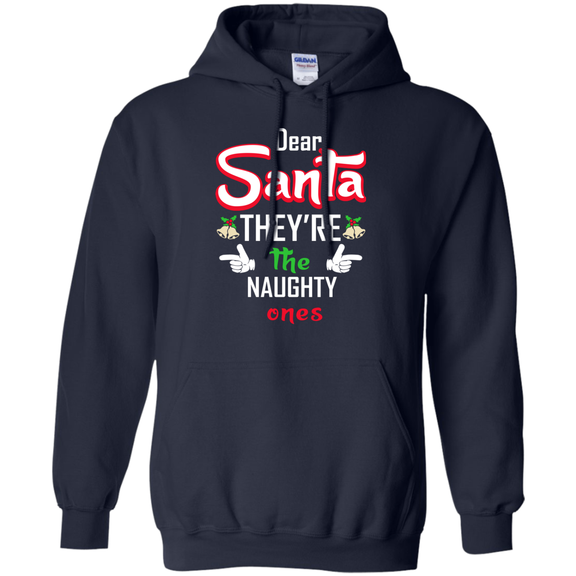 Christmas T-Shirt Dear Santa They're The Naughty Ones Navy