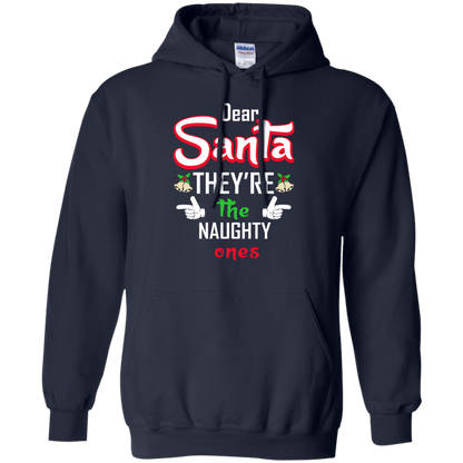 Christmas T-Shirt Dear Santa They're The Naughty Ones Navy