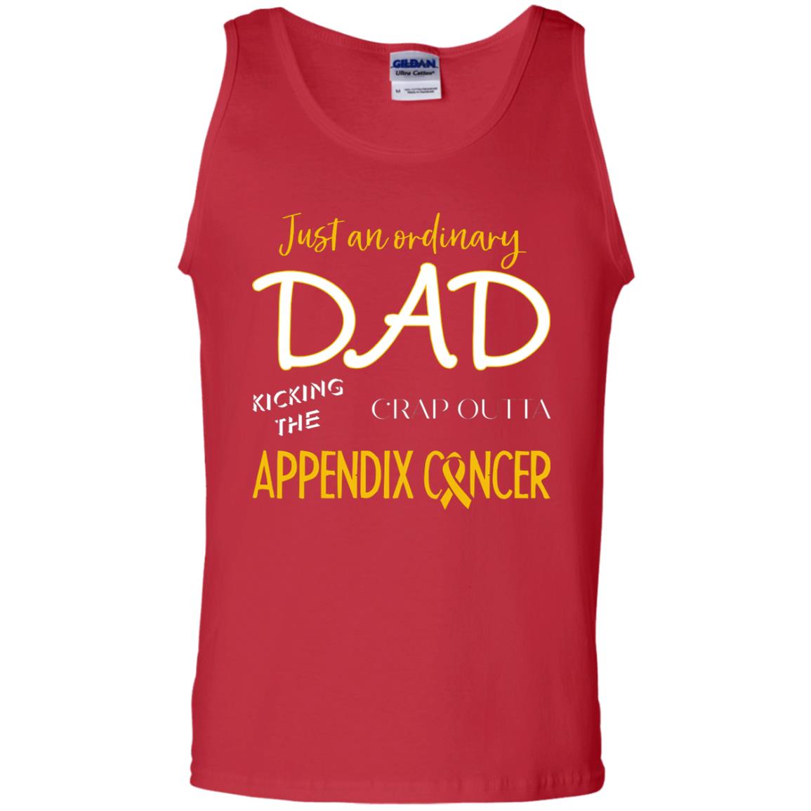 Just An Ordinary Dad Kicking The Crap Outta Appendix Cancer Shirt Red