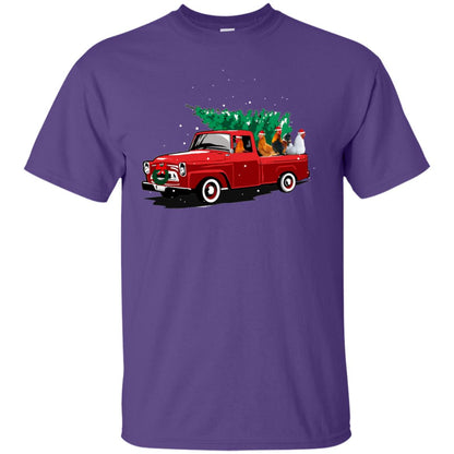 Chickens On Car Merry Christmas Gift Shirt For Mens Womens Purple