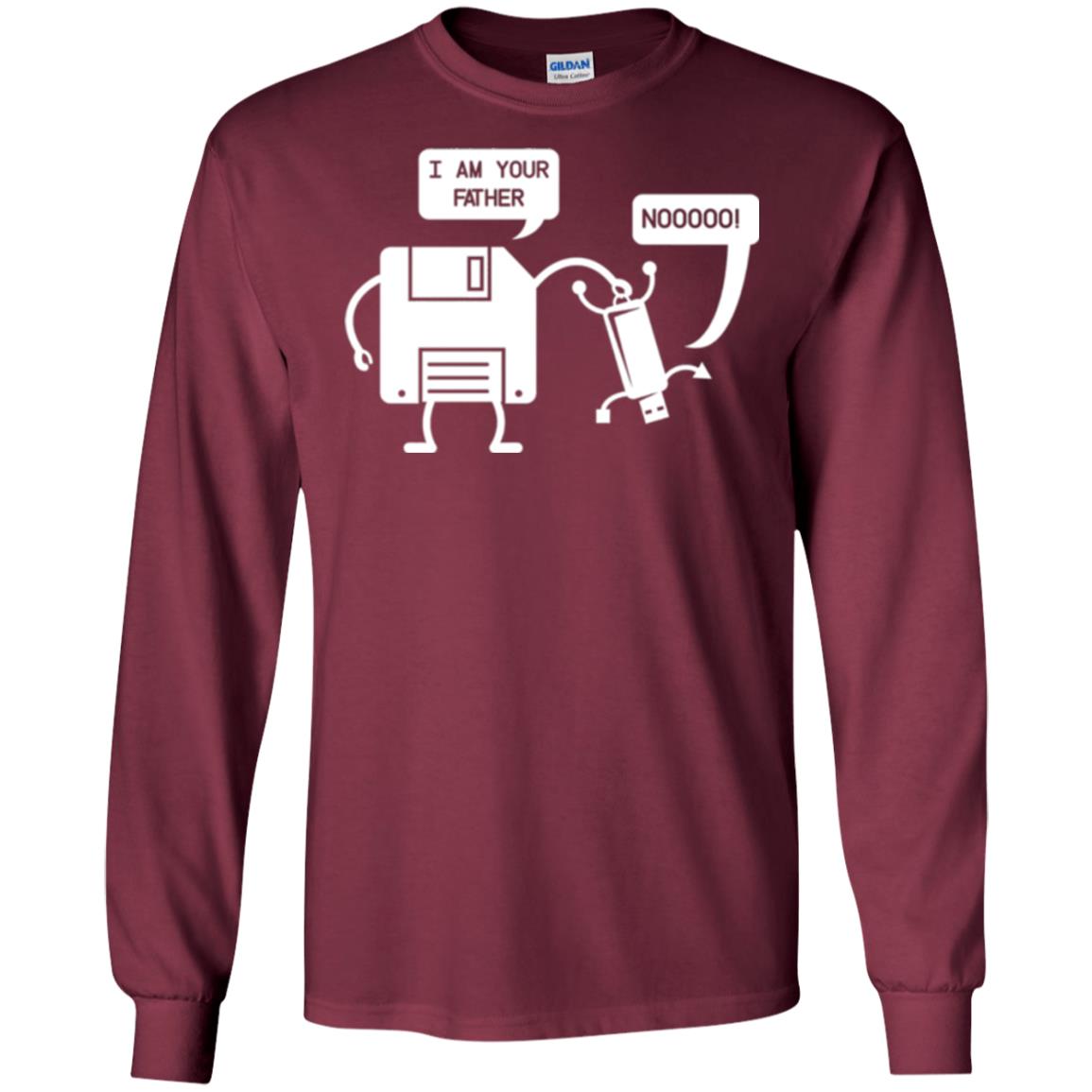 Usb Floppy Disk T-shirt I Am Your Father Maroon