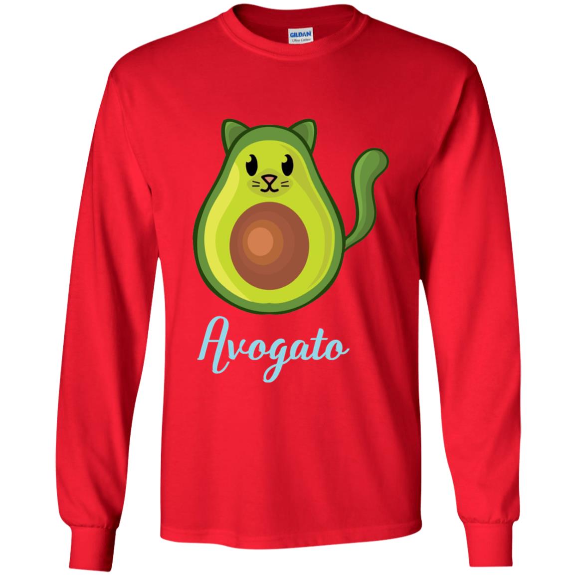 Avogato Avocado Cat Funny Avocato T-shirt Red