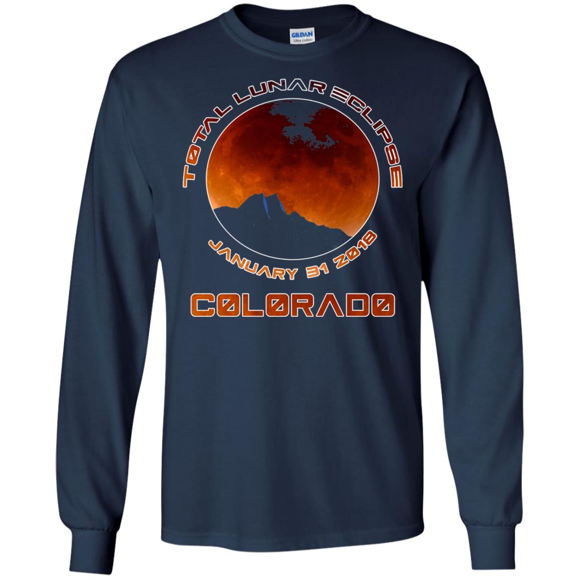 Colorado Lunar Eclipse 2018 T-shirt January 31 Navy