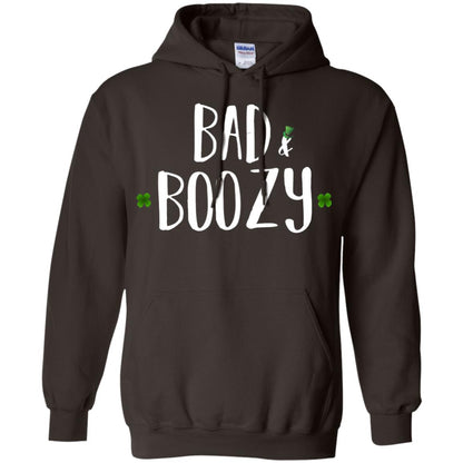 Bad And Boozy Funny Saint Patrick Day T-shirt Dark Chocolate