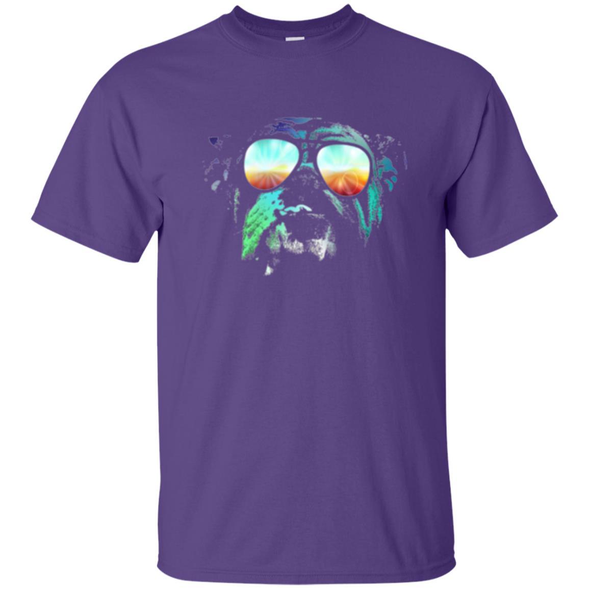 Pitbull Lover T-shirt English Bulldog Neon Dog T-shirt Purple