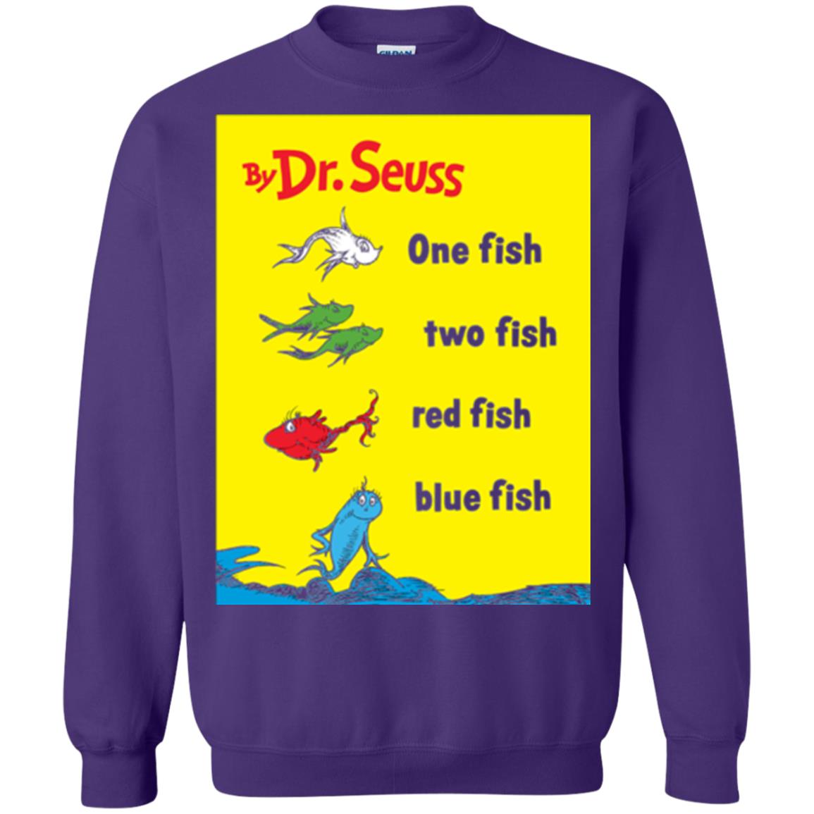 Dr. Seuss One Fish Two Fish Book Lover T-shirt Purple