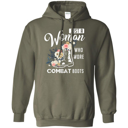Just A Woman Who More Combat Boots Female Veteran T-shirt Military Green