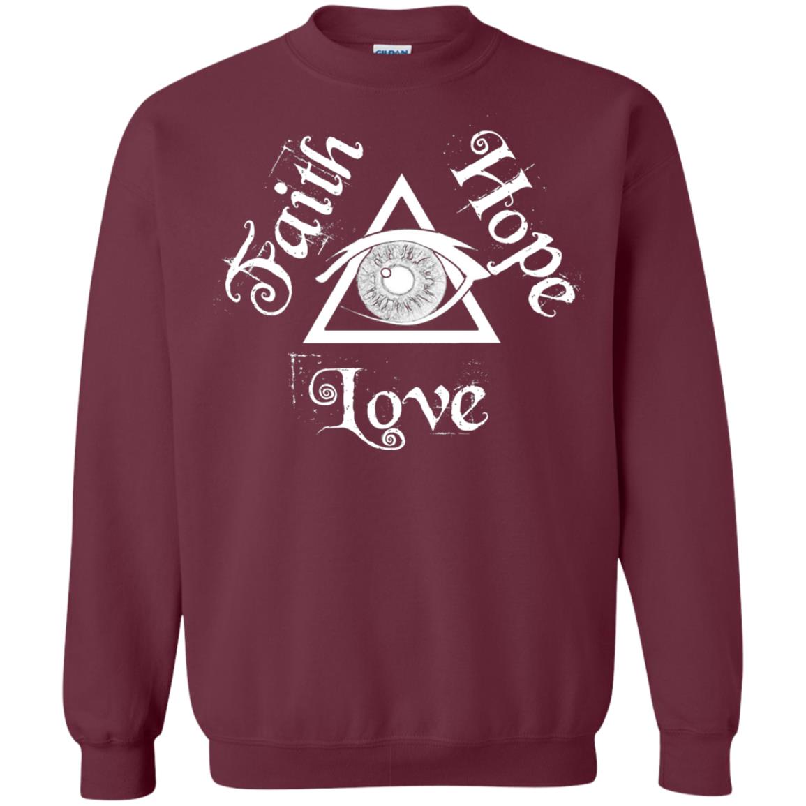 Faith Hope Love Eye Of Providence Esoteric Shirt Maroon