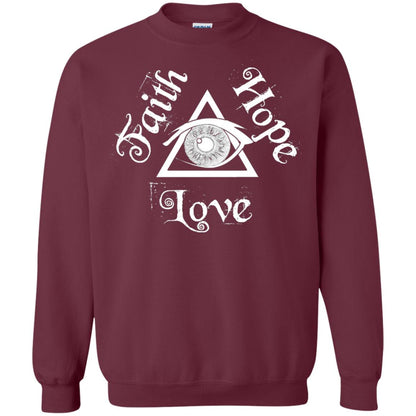 Faith Hope Love Eye Of Providence Esoteric Shirt Maroon