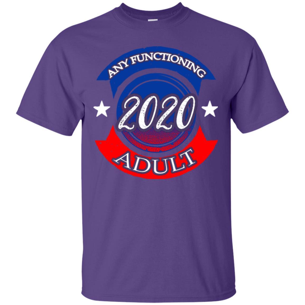 American Election Bumper T-shirt Any Functioning Adult 2020 Purple