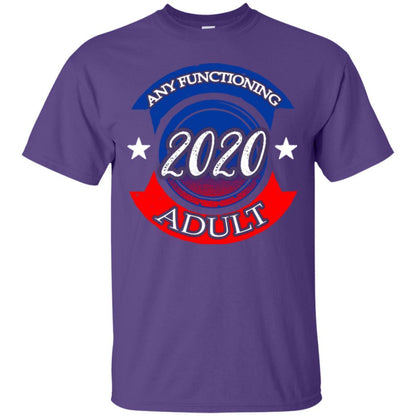 American Election Bumper T-shirt Any Functioning Adult 2020 Purple